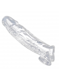 Прозрачная насадка для увеличения члена Realistic Clear Penis Enhancer and Ball Stretcher - 20,3 см. - XR Brands - в Перми купить с доставкой