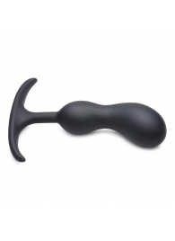 Черный массажер простаты с утяжелителями Premium Silicone Weighted Prostate Plug Medium - 16,3 см. - XR Brands - в Перми купить с доставкой