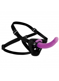 Лиловый поясной страпон Navigator Silicone G-Spot Dildo with Harness - 17,8 см. - XR Brands - купить с доставкой в Перми