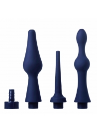 Набор из 3 универсальных насадок для анального душа Universal 3 Piece Silicone Enema Attachment Set - XR Brands - купить с доставкой в Перми