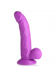 Фиолетовый фаллоимитатор на присоске 7.5  Dildo with Balls - 21,5 см. - XR Brands