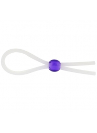 Прозрачное лассо с фиолетовой бусиной SILICONE COCK RING WITH BEAD LAVENDER - NMC - в Перми купить с доставкой