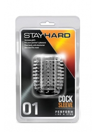 Прозрачная насадка с шипами STAY HARD COCK SLEEVE 01 CLEAR - Blush Novelties - в Перми купить с доставкой