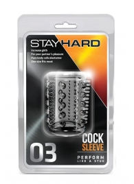 Прозрачная насадка с шипами и шишечками STAY HARD COCK SLEEVE 03 CLEAR - Blush Novelties - в Перми купить с доставкой