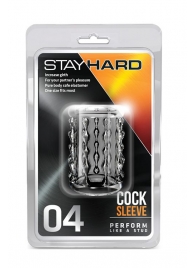 Прозрачная насадка с бороздками STAY HARD COCK SLEEVE 04 CLEAR - Blush Novelties - в Перми купить с доставкой