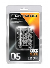 Прозрачная насадка с капельками STAY HARD COCK SLEEVE 05 CLEAR - Blush Novelties - в Перми купить с доставкой