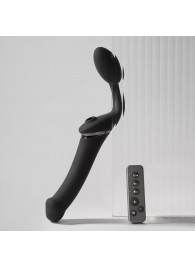 Черный безремневой вибрострапон Strap-On-Me Multi Orgasm Size XL - Strap-on-me - купить с доставкой в Перми