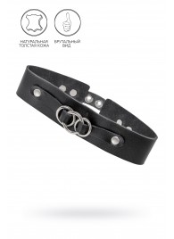 Черный чокер-ошейник со связанными кольцами на подложке - Pecado - купить с доставкой в Перми