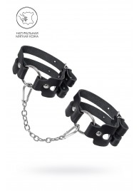 Черные кожаные оковы из двух ремешков - Pecado - купить с доставкой в Перми