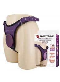 Фиолетовые трусики харнесс с платформой Caludio III - Baile - купить с доставкой в Перми