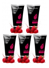 Набор из 5 съедобных лубрикантов JUJU со вкусом малины - JuJu - купить с доставкой в Перми