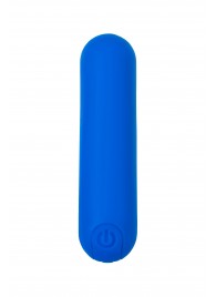 Синяя силиконовая перезаряжаемая вибропуля Nep - 8 см. - A-toys