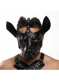 Черная кожаная маска «Собака» - Crazy Handmade - купить с доставкой в Перми
