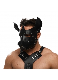 Черная кожаная маска «Собака» - Crazy Handmade - купить с доставкой в Перми