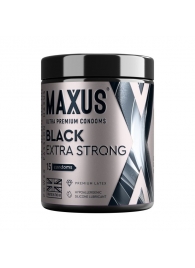Черные утолщенные презервативы MAXUS Extra Strong с железным кейсом - 15 шт. - Maxus - купить с доставкой в Перми