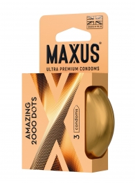 Точечные презервативы MAXUS 2000 Amazing Dots с железным кейсом - 3 шт. - Maxus - купить с доставкой в Перми