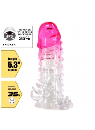 Прозрачно-розовая насадка на пенис Wilford - 13,5 см. - Baile - в Перми купить с доставкой