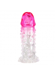 Прозрачно-розовая насадка на пенис Wilford - 13,5 см. - Baile - в Перми купить с доставкой