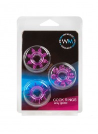 Набор из 3 лиловых эрекционных колец различной формы - Erowoman-Eroman - в Перми купить с доставкой