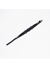 Черный ажурный чокер с золотистой фурнитурой - Crazy Handmade - купить с доставкой в Перми