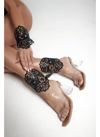 Черный фигурные оковы с золотистой фурнитурой - Crazy Handmade - купить с доставкой в Перми