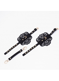 Черный фигурные оковы с золотистой фурнитурой - Crazy Handmade - купить с доставкой в Перми