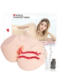 Мастурбатор-полуторс с двойным слоем материала и вибрацией Jenny Onahole Real Vagina - KOKOS - в Перми купить с доставкой