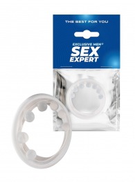 Эрекционное кольцо с мягкой стимулирующей насадкой - Sex Expert - в Перми купить с доставкой