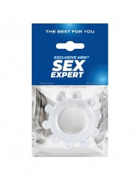 Прозрачное эрекционное кольцо со стимулирующими шариками - Sex Expert - в Перми купить с доставкой