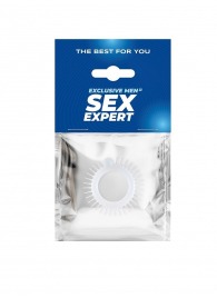 Эластичное эрекционное кольцо с шипиками и шариком - Sex Expert - в Перми купить с доставкой