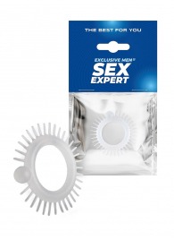 Эластичное эрекционное кольцо с шипиками и шариком - Sex Expert - в Перми купить с доставкой