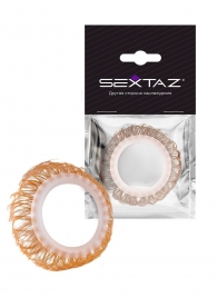 Эрекционное кольцо с бежевыми «ресничками» - Sextaz - в Перми купить с доставкой
