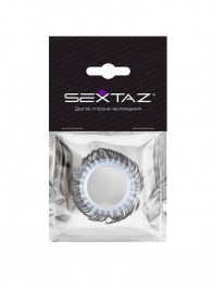 Эластичное эрекционное колечко с черными «ресничками» - Sextaz - в Перми купить с доставкой