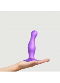 Фиолетовая насадка Strap-On-Me Dildo Plug Curvy size M - Strap-on-me - купить с доставкой в Перми