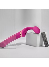 Ярко-розовый безремневой страпон Multi Orgasm Bendable Strap-On size XL с клиторальной стимуляцией - Strap-on-me - купить с доставкой в Перми