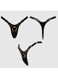 Черный пояс для фиксации насадок Strap-On-Me Leatherette Harness Fabulous - Strap-on-me - купить с доставкой в Перми