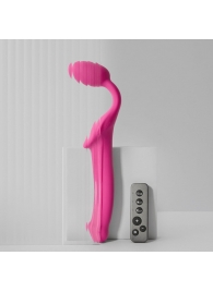 Ярко-розовый безремневой страпон Strap-on-me Vibrating Bendable Strap-On size L - Strap-on-me - купить с доставкой в Перми