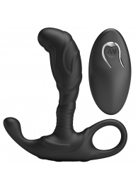 Черный изогнутый массажёр простаты с вибрацией и пультом ДУ - Baile - в Перми купить с доставкой