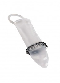 Закрытая насадка на пенис с подхватом мошонки и стимулирующими «ресничками» - Sextaz - в Перми купить с доставкой