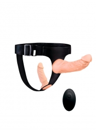 Женский страпон с 2 насадками, вибрацией и пультом ДУ - Erowoman-Eroman - купить с доставкой в Перми