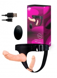 Женский страпон с 2 насадками, вибрацией и пультом ДУ - Erowoman-Eroman - купить с доставкой в Перми