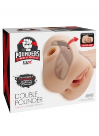 Телесный мастурбатор с вибрацией Double Pounder Vibrating Squeeze Stroker - Pipedream - в Перми купить с доставкой