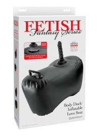 Черное надувное кресло с платформой для фиксации дилдо Body Dock Inflatable Love Seat - Pipedream - купить с доставкой в Перми