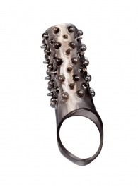 Дымчатая насадка на пенис с шипами и выпуклостями - 12,5 см. - Sex Expert - в Перми купить с доставкой