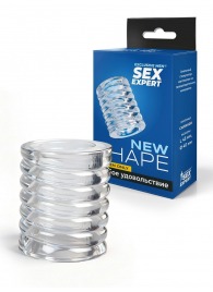 Прозрачная сквозная насадка на пенис с ребрышками - Sex Expert - в Перми купить с доставкой