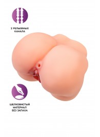 Реалистичный мастурбатор в форме попки с 2 любовными входами - No Name - в Перми купить с доставкой