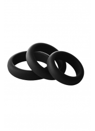 Набор из 3 черных эрекционных колец Smooth Silicone Cockring Pack - Dream Toys - в Перми купить с доставкой