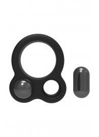 Черное эрекционное кольцо с утяжелителями Cockring Dual Weight - Dream Toys - в Перми купить с доставкой