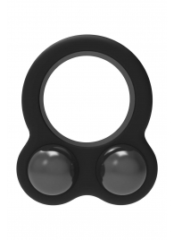 Черное эрекционное кольцо с утяжелителями Cockring Dual Weight - Dream Toys - в Перми купить с доставкой