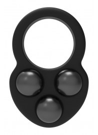Черное эрекционное кольцо с утяжелителями - Dream Toys - в Перми купить с доставкой